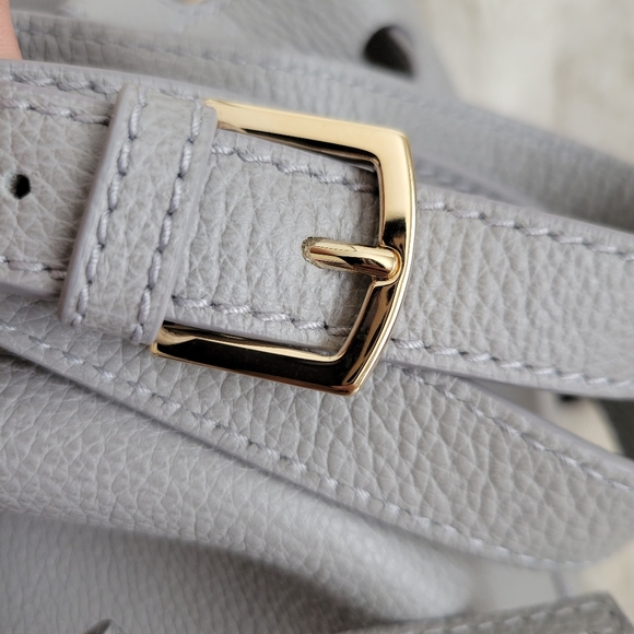 FURLA Pebble Gray Leather Crossbody/Bucket Bag - Picture 8 of 10